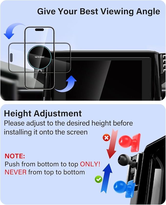 SKYLOTEC Phone Holder for BMW 5 Series i5 530i 540i xDrive eDrive40 M60 2024-2026 Accessories Car Magnetic Phone Mount Compatible with MagSafe, Strong Magnets Fast Wireless Charger Cell Phone Base