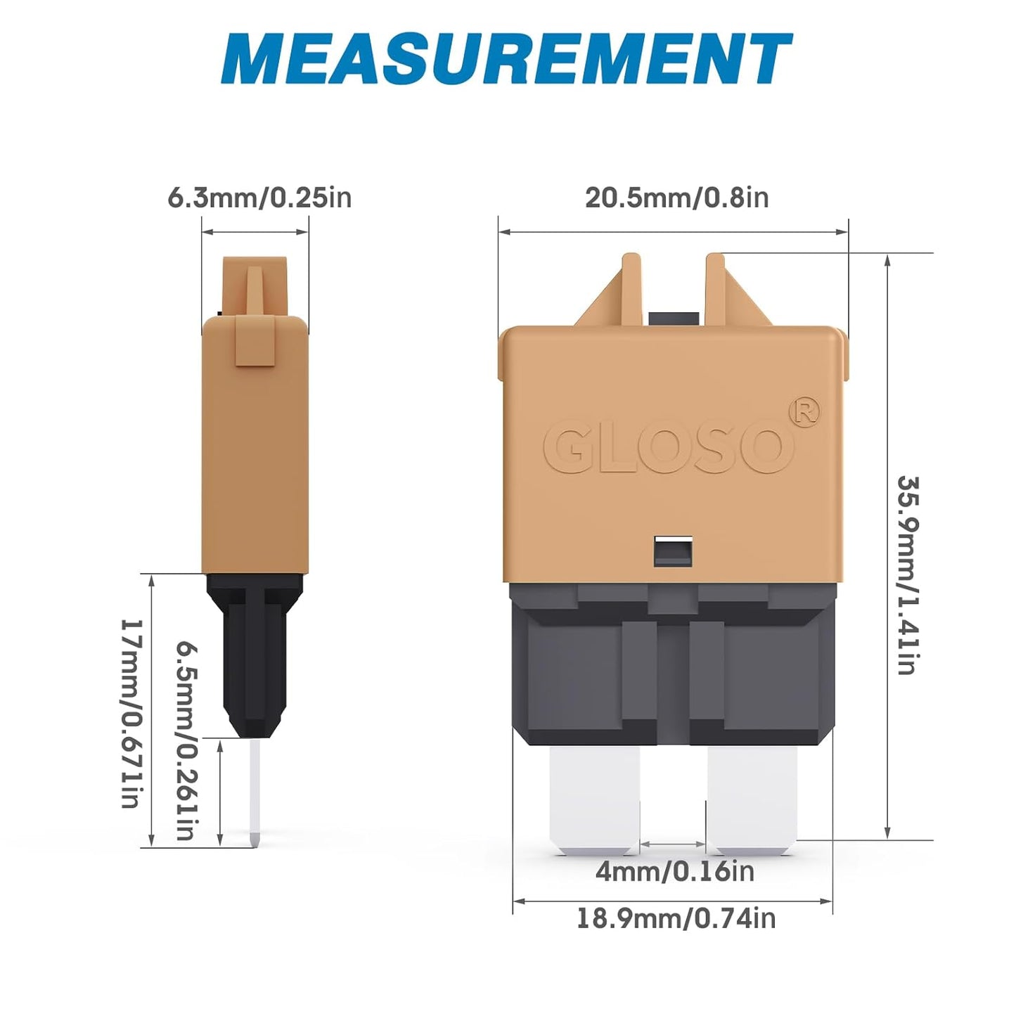 GLOSO Circuit Breaker E39 (T3) Manual Reset Fuse for Car Truck RV Automotive Marine Boat Trolling Motor & Custom Wiring Audio Battery Protection/Low Profile ATC/ATO (5A - 3 Pack)