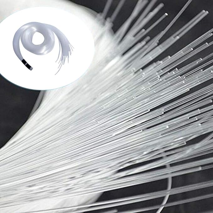 AKEPO End Glow Fiber Optic Light Cable 300pcs*Ф0.03in/0.75mm*9.8ft/3m, PMMA Plastic Optical Cable for LED Star Ceiling Sky Light Kit and Fiber Optical Lighting Decoration (Without Light Source)