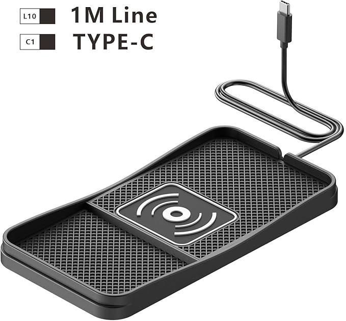Car Wireless Charger Pad for Infiniti I30 2000-2001, Fast Car Wireless Charging Pad for Car Center Console, Non Slip Charging Mat,1M-Type C