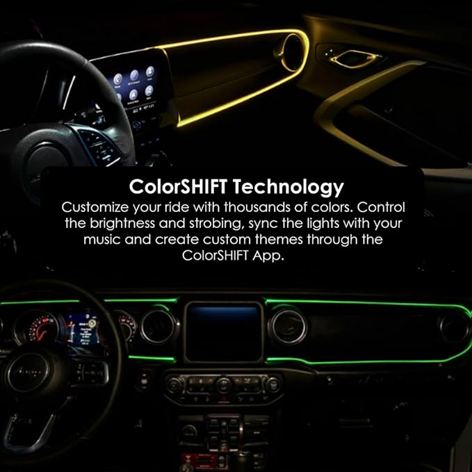 ORACLE Lighting 4236-333 ColorSHIFT Fiber Optic LED Interior Kit fits 2018 2023 Wrangler JL/Gladiator JT - Quality Materials - Integrated Edge for Easier Installation