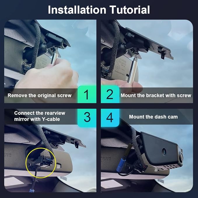 Fitcamx Front 4K +Rear 1080P Dash Cam Adapts for Ford F150 2013-2020, with Screw Behind Your Cover (HD2-6275), OEM Style, Dual HD Video, WiFi & APP, Loop Recording, G-Sensor, Easy to Set, 128GB Card