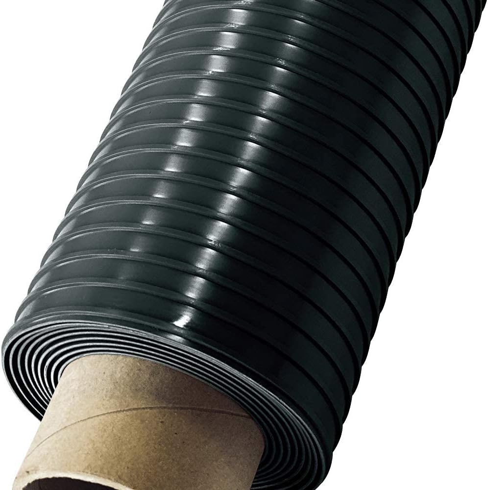 G-Floor Garage Flooring 5' x 10' Midnight Black Ribbed Channel Vinyl Protector Mat - Industrial Strength for Home or Commercial Use