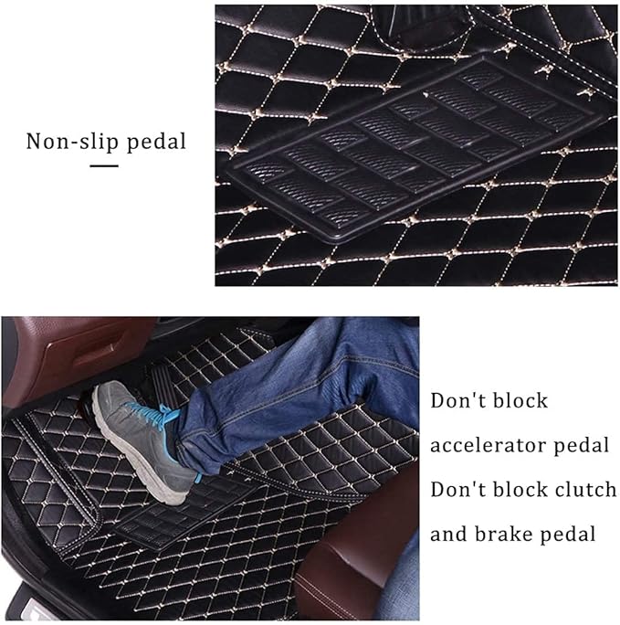 Custom Making Car Floor Mats Compatible for 2000-2025 All Mode Sedan SUV Sports Car Full Coverage Cute Pads Protection Non-Slip Leather Floor Liners (Orange)