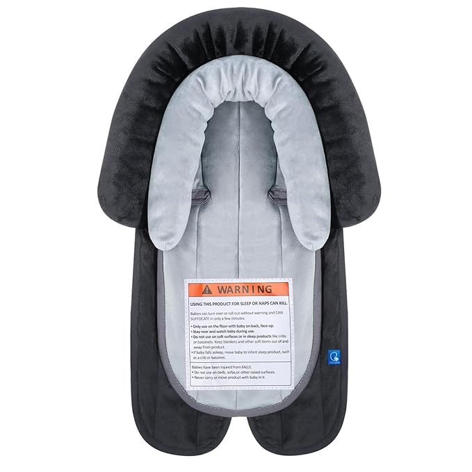 COOLBEBE New 2-in-1 Babybody Supports for Baby Newborn Infants - Extra Soft Stroller Cushion Pads Car Seat Insert, Seasons, Black