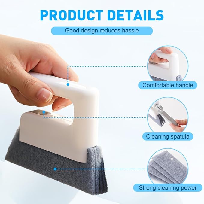 Magic Window Track Cleaner, 2026 Upgraded Handheld Cleaning Brush Set, Creative Cleaner Brushes Tools for Window lides Gaps, Sliding Door Track, Tile Lines Shutter Car Vents (3pcs Mix)