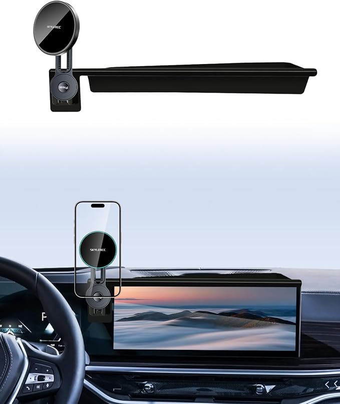 SKYLOTEC Phone Mount for BMW X5 X6 2024-2026/X7 2023-2026 Accessories 14.9-Inch Screen Fixed Clip, Magnetic Car Phone Holder for MagSafe, Strong Magnets 15W Wireless Charger Cell Phone Base