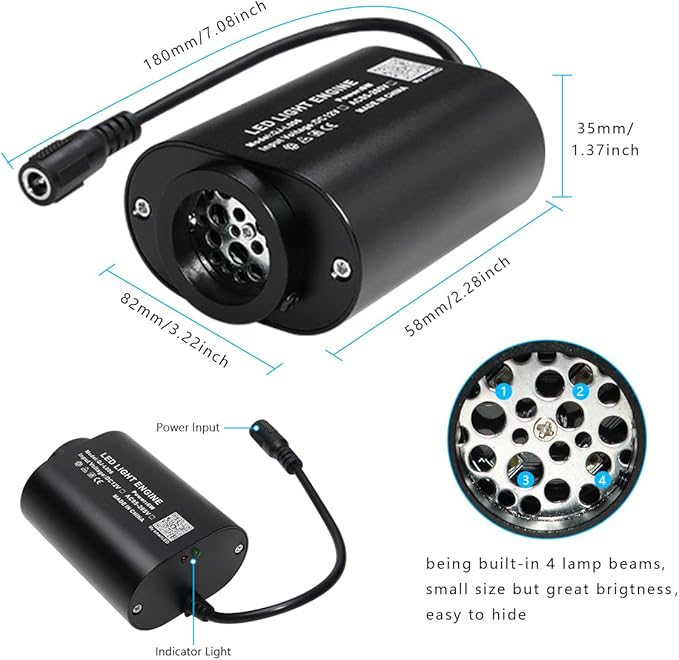 AZIMOM Mini 6W Twinkle Mixed 430pcs 13.1ft Fiber Optic Starlight Headliner Kit for Car Home End Glow Fiber Strands Sound-Activated APP& Remote Control Starlight Engine