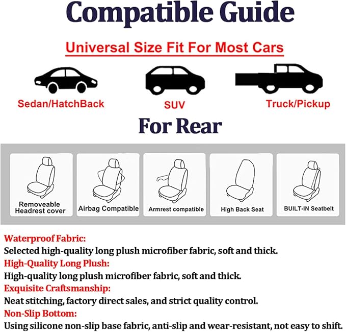 Car Towel Seat Cover, Performance Microfiber Washable Non Slip Vehicle Front Seat Covers, Sweatproof Automotive Interior Chair Protectors, Universal for SUV Automobile Truck (Brown)