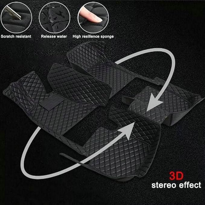 TREGOO All Weather Car Mats Custom Fit Non Slip Floor Mats for 1998-2025 Cars Personalized Leather Protection Pads Suitable for Men Women (red)