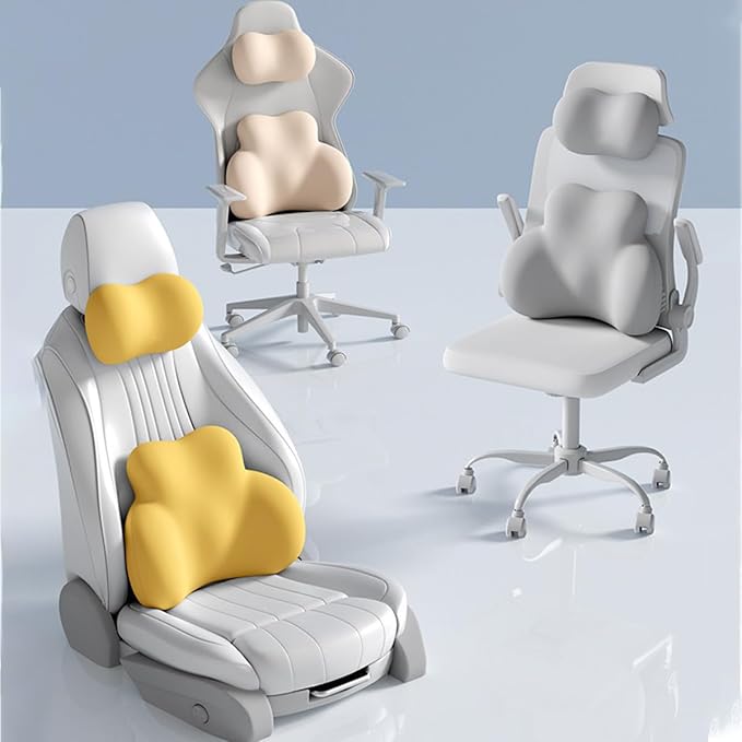Car Lumbar Support Pillow for Ford Ranger PHEV 2025 Memory Foam Back Support Cushion Breathable Car Seat Lumbar Pad Accessories,Dark Gray