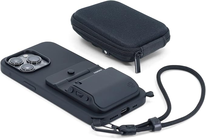 FJORDEN Pro Bundle for iPhone 17 Pro Max - Magsafe Phone Grip, Camera Grip with Shutter Button - Magnetic DSLR Style Kit, Strap & Carry Case