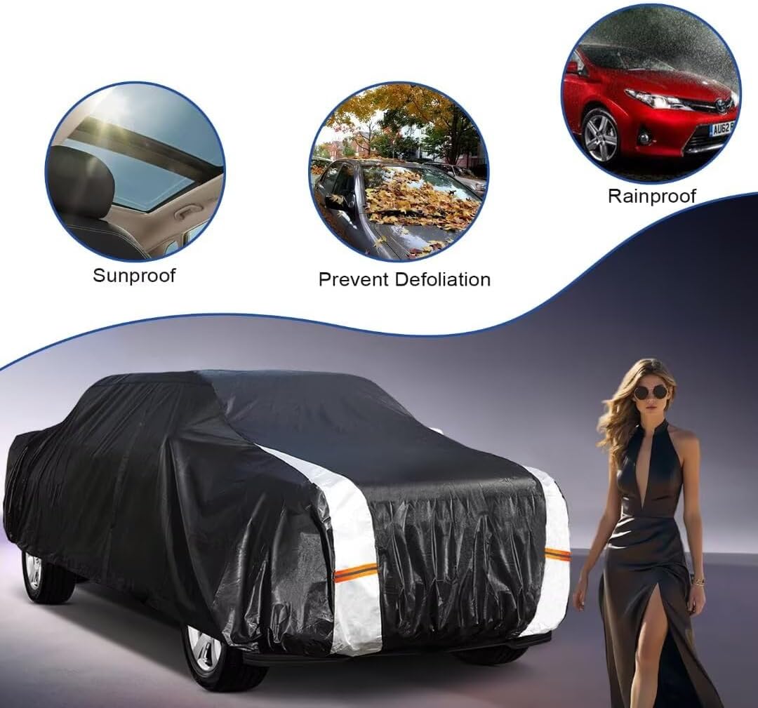 Dodge Ram 2500/3500 Truck Cover Custom Fit 2002-2026 Crew/Quad Cab Long Bed(8.1') with Door Zipper, 10 Layers Outdoor Heavy Pickup Truck Cover Waterproof All Weather, Wind Dust Sun Protector.