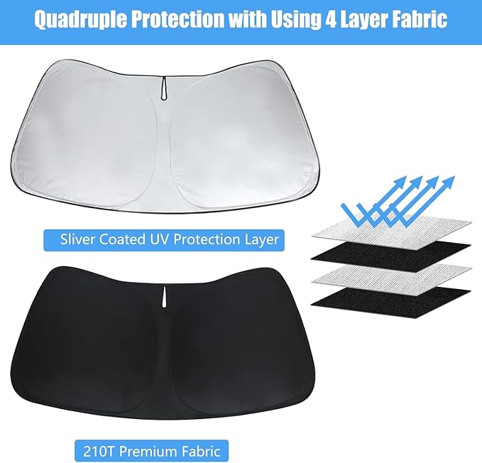 Windshield Sun Shade for Subaru Crosstrek Window Sunshade Fit 2018-2025 2026 Subaru Crosstrek 2.0i, 2.0i Premium, 2.0i Limited Wagon Front Window Shade Sun Visor Blocks UV Keep Car Cooler