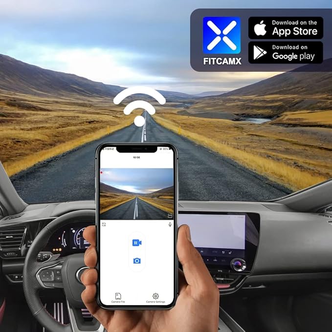 Fitcamx 4K Dash Cam Suitable for Lexus NX 2022-2026 & NX Hybrid NX350 250 350h 450h, OEM Factory Look, 2160P UHD Video, Built-in WiFi & APP, Loop Recording, Gravity Sensor, Plug & Play, 64GB Card