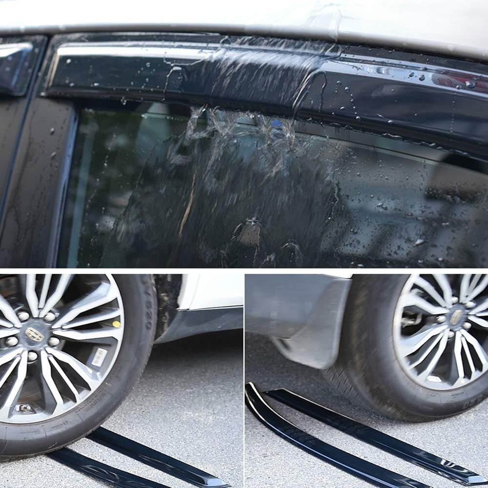 Side Window Deflector Visor Rain Guard,4pcs Outside Mount Tape-on Shatterproof Dark Smoke Window Shades fit for 2009-2017 Chevrolet Traverse 94161