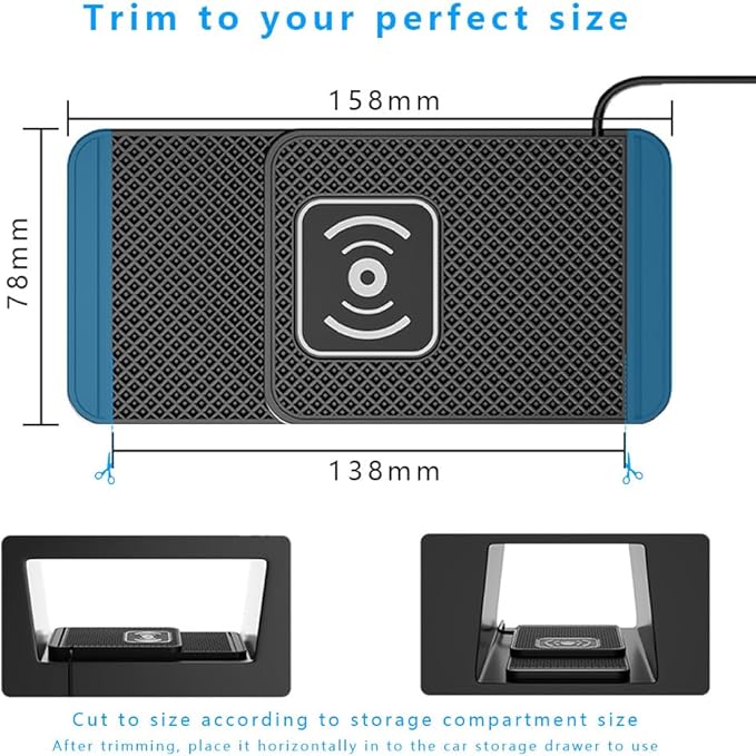 Wireless Charging Pad for Car for Honda HR-V 2016-2026, Non-Slip Type C/USB 20W Fast Phone Charging Pad DIY Trim-to-Fit No Interior Damage,A&USB