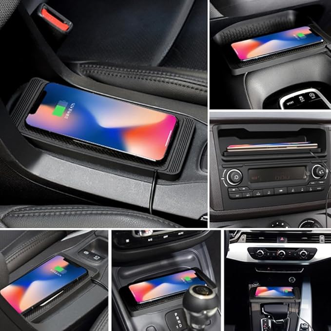 Wireless Charging Pad for Car for Ford Super Duty F-550, 15W Fast Wireless Charger Mat Non-Slip Silicone Car Center Console Phone Charging Pad,A/15W-Type-c