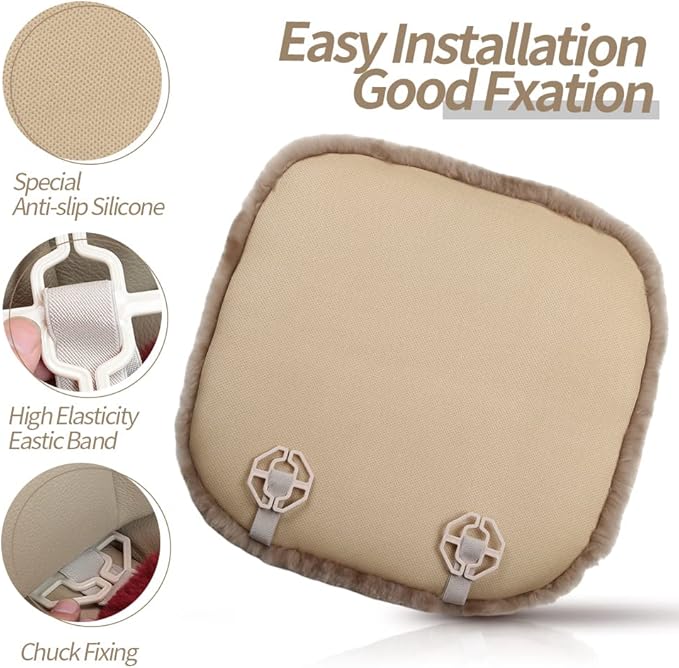 Genuine Sheepskin Auto Seat Pad, Australian Soft Wool Seat Cover Breathable and Sweat-Wicking Comfort Warm Universal Fit,19.2 inch x19.2 inch (Front seat Cushion 2pcs, Gray)
