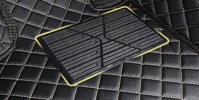 Custom Floor Mats for Cars fit 95% Sedan SUV Sports Car Full Coverage All Weather Men Women Pads Protection Non-Slip Leather Floor Liners (Black and Yellow Stitching)