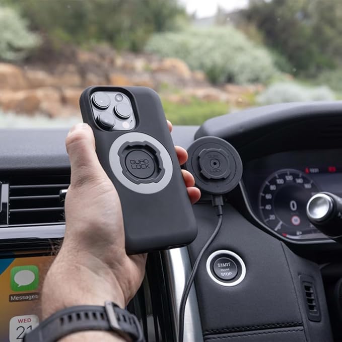 Quad Lock Adhesive Dashboard/Console Car Phone Holder Kit with MAG Wireless Charging Head V2 and MAG Phone Case for iPhone 11 Pro Max