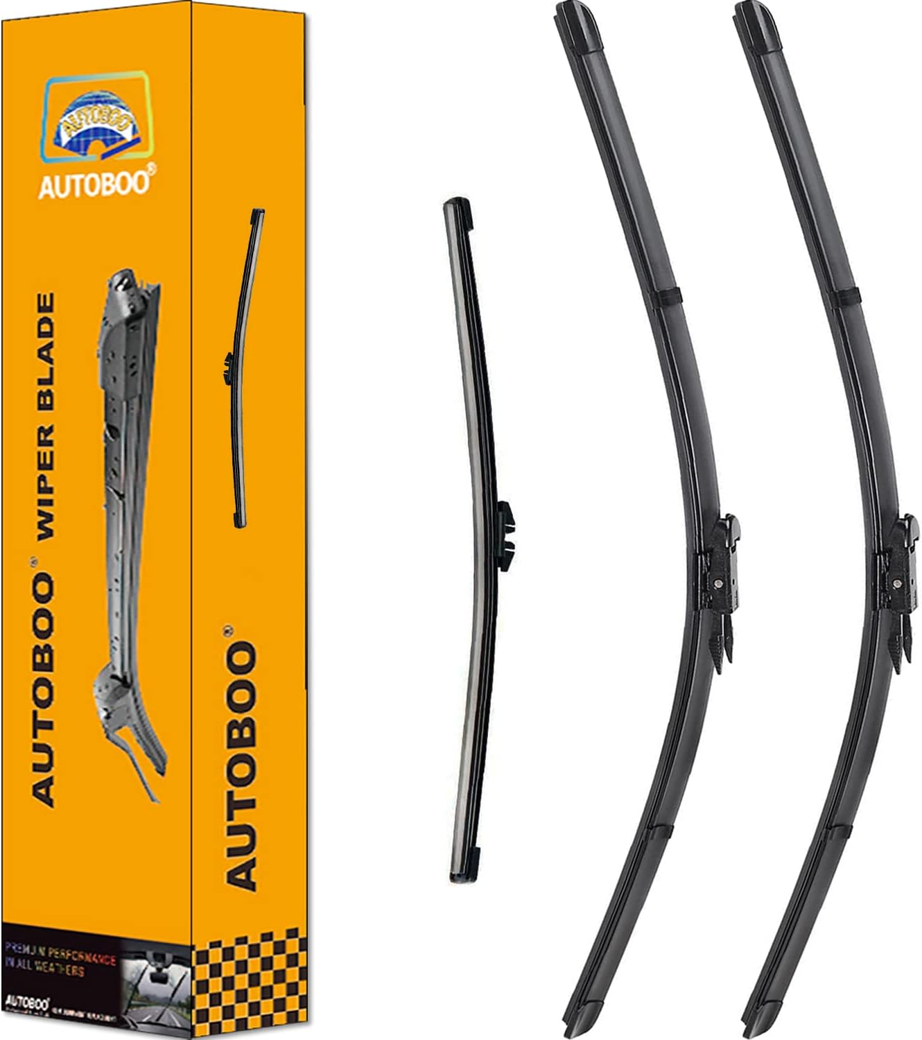 AUTOBOO 28"+28" Windshield Wipers with 11" Rear Wiper Blade Replacement for Ford Escape 2013-2019 -Original Factory Quality (Pack of 3)