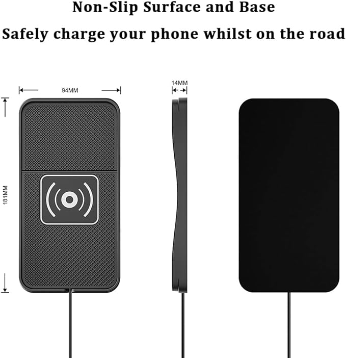 Car Wireless Charger Pad for Kia K4 2025, Type-C/USB 20W Fast Wireless Car Charger Pad Non-Slip Cordless Charging Mat,B-30cm Cable USB Plug