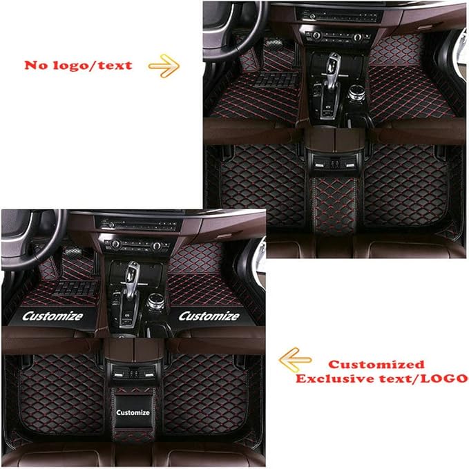 Custom Personalized Floor Mats for Cars - Luxury Full Coverage All Weather Mats, Anti-Slip Leather Mat Set, Fit for 99% of Cars, SUVs & Trucks (Green, A-Diamond)