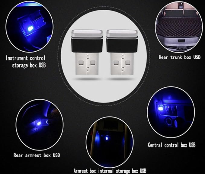 iJDMTOY Xenon White USB Plug-in Miniature/Nano LED Car Interior Ambient Accent Lighting Kit