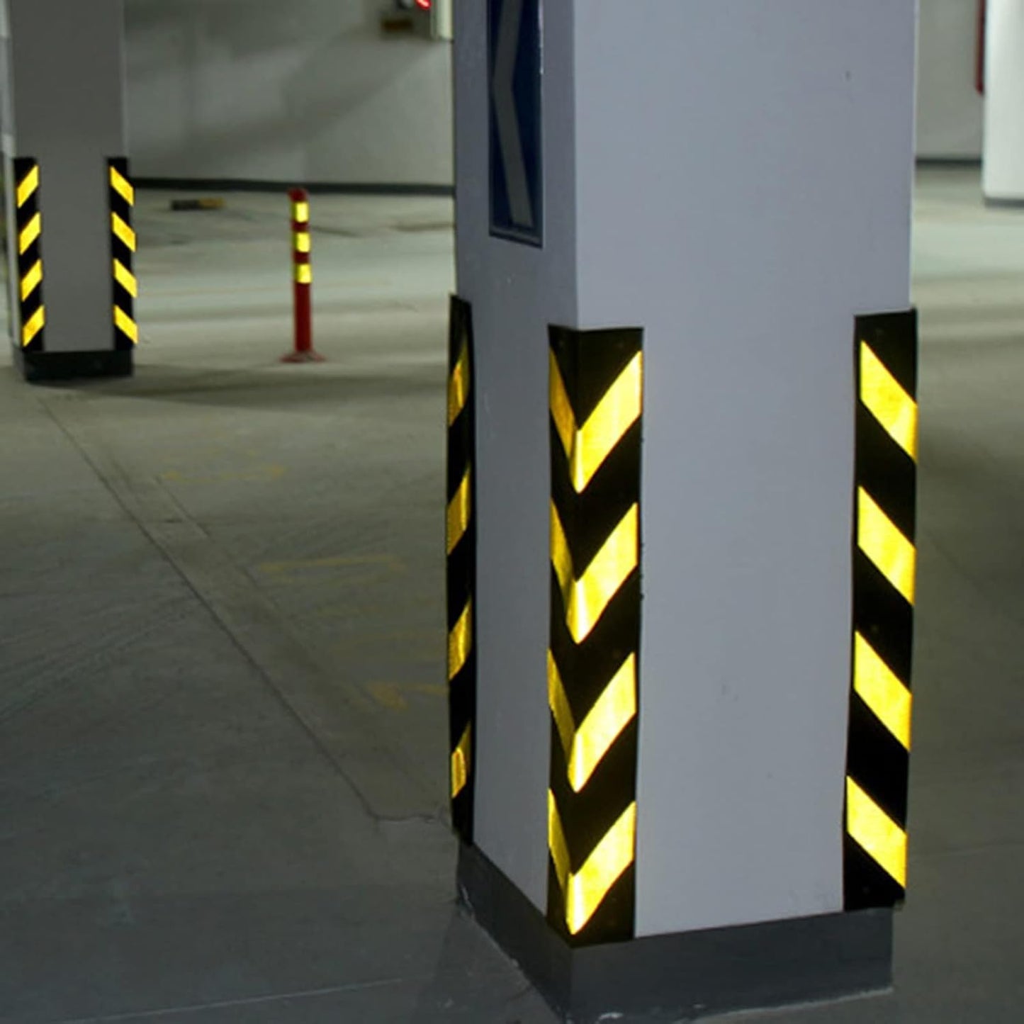 XPLKQXE Reflective Rubber Wall Corner Guard, Rubber Wall Protector Corner Protector, for Parking Protection Car Corner Guardrail Post (Color : Black+Yellow, Size : 8pcs)