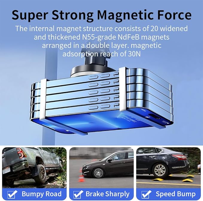 Car Magnetic Phone Mount for Toyota RAV4 2019-2025 [ 7/8/9 inch Touch Screen ] Auto Interior Accessories Best Cellphone Holder Mobile Cradle Cell Phones Navigation Charging Screen Magnet Stand