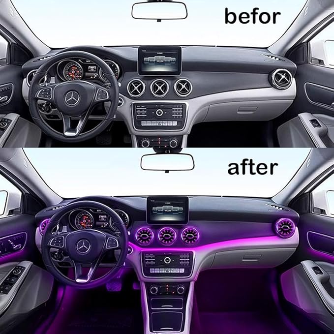 12 Colors Air Vent LED Ambient Light Atmosphere Lamp For Mercedes Benz A/B/CLA/GLA Class
