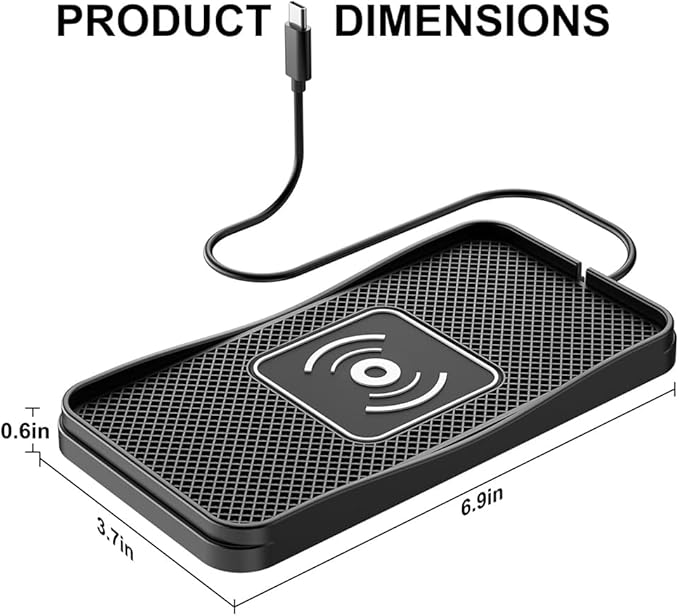 Wireless Car Charger Pad for Toyota Prius 2001-2026, Type-C/USB 20W Car Wireless Charger Non-Slip Phone Charging Pad Car Accessories,A 30cm Cable Type-C Plug