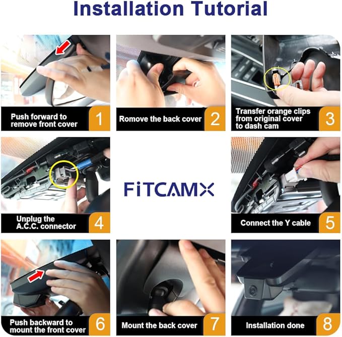 Fitcamx 4K Dash Cam Suitable for Toyota Highlander 2020-2026 & Highlander Hybrid (Gen4/UX70), OEM Factory Look, UHD 2160P Video, Built-in WiFi & APP, Loop Recording, G-Sensor, Plug & Play, 64GB Card