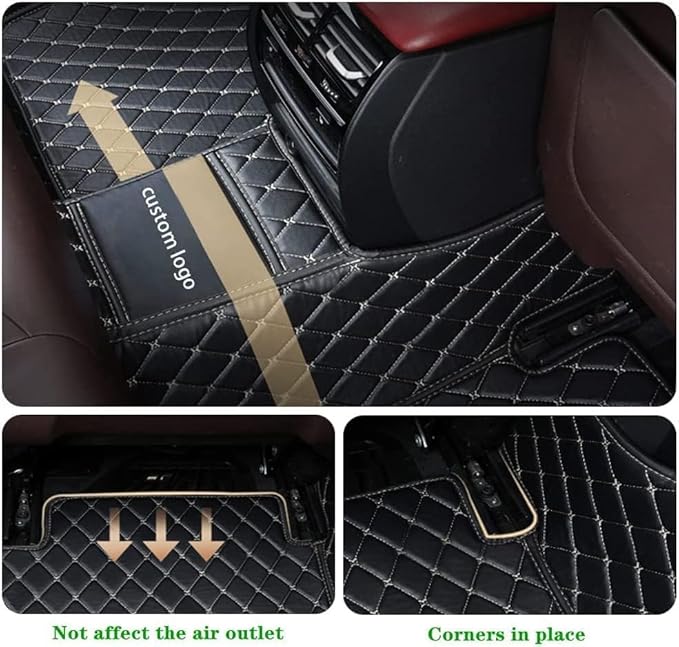 Custom Making Car Floor Mats Protection Pads for 99% Sedan/Coupe/Hatchback/SUV/Pickup Men Women Car Floor Mats Coverage Pads Anti-Slip Leather Floor Lining (Light Brown)