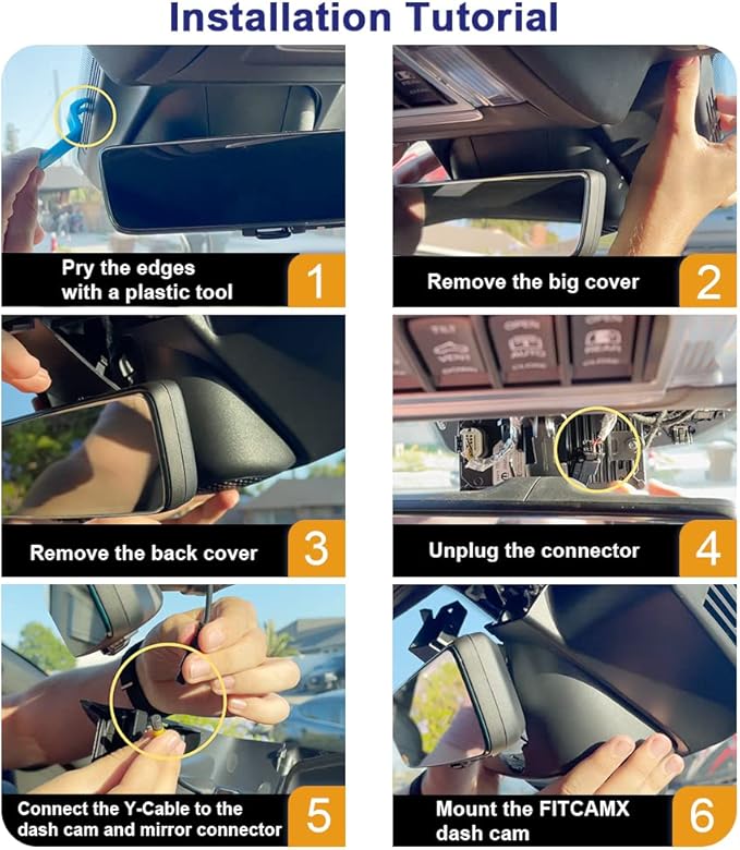 Fitcamx 4K Dash Cam Suitable for RAM 1500 TRX Classic (Model A) 2019 2020 2021 2022 2023 2024 Rebel Big Horn Laramie, OEM Look, UHD 2160P Video, WiFi&APP, Loop Recording G-Sensor, Plug&Play, 64GB Card