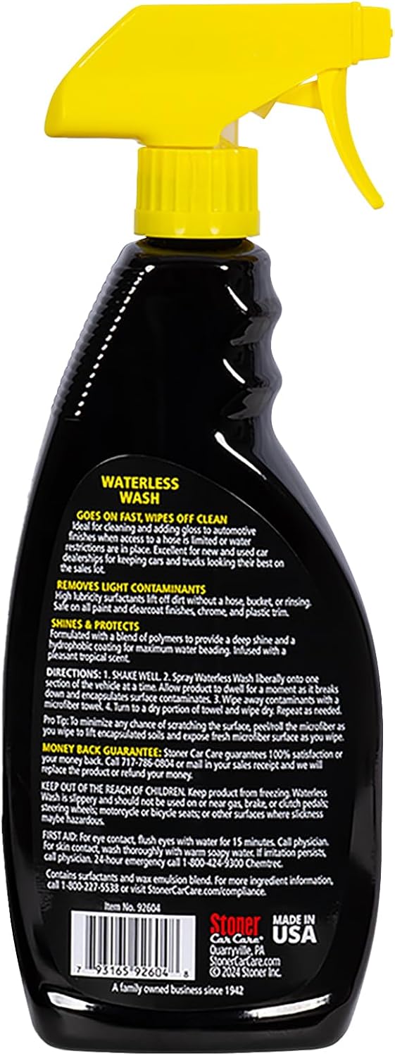Stoner Car Care 92604-3PK Waterless Wash Car Detailing Spray – Safe, Scratch-Free Formula Quickly Cleans, Shines & Protects Cars, Trucks, Boats, Motorcycles, RVs & More – 22 Fl Oz, Pack of 3