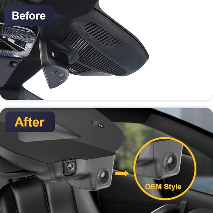 Fitcamx 4K Dash Cam for 2022-2025 Mercedes-Benz C-Class C300 Sedan Coupe Cabriolet (HD2-6635), OEM Look, 2160P UHD Video, Built-in WiFi & APP, Loop Recording, G-Sensor, Easy to Install, 64GB Card