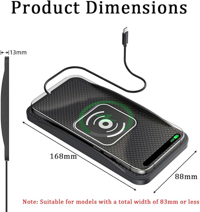 Wireless Car Charger Pad for Subaru Crosstrek 2013-2026, Type-C/USB 20W Car Wireless Charger Non-Slip Phone Charging Pad Car Accessories,A 30cm Cable Type-C Plug