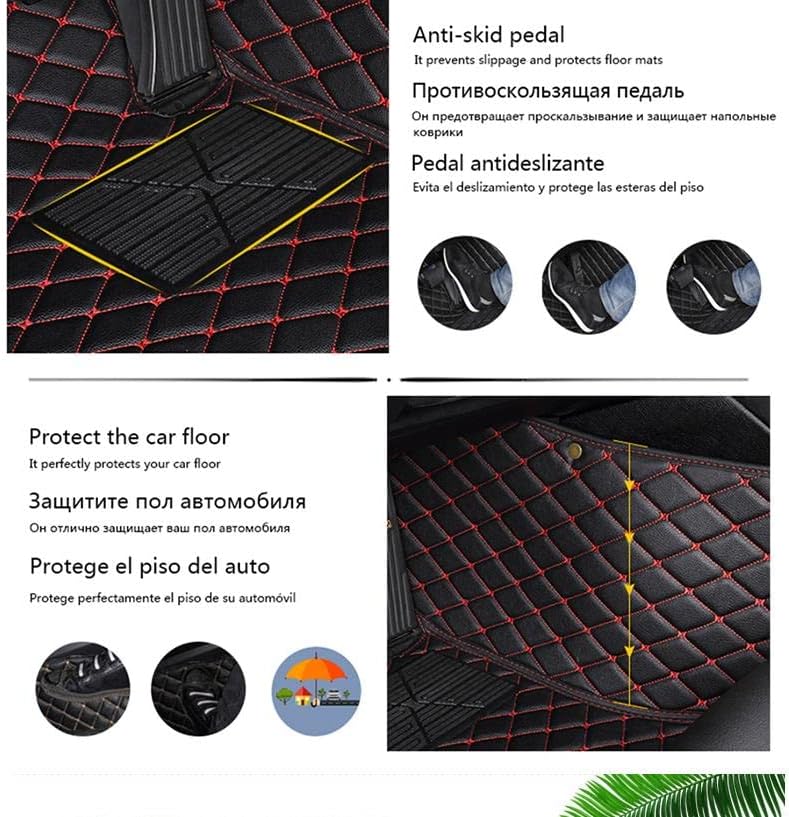 Custom Car Floor Mat Compatible with BMW Mercedes-Benz Toyota Cadillac Lexus Honda Infiniti Nissan Hyundai Kia Audi All Models Cars Sedans SUVs Automotive Mats (Black)