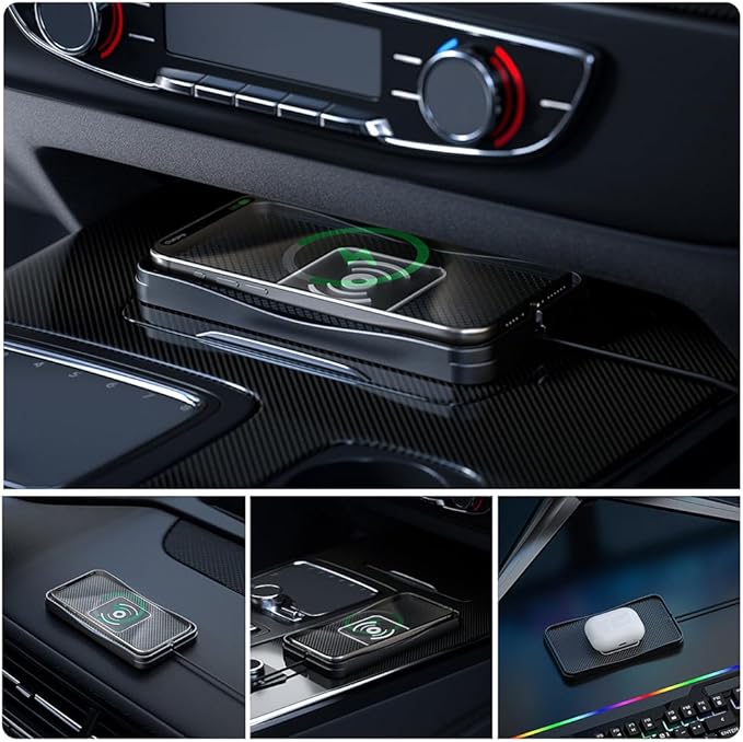 Wireless Car Charger Pad for Chevrolet Spark 2013-2022, Type-C/USB 20W Car Wireless Charger Non-Slip Phone Charging Pad Car Accessories,A 30cm Cable Type-C Plug