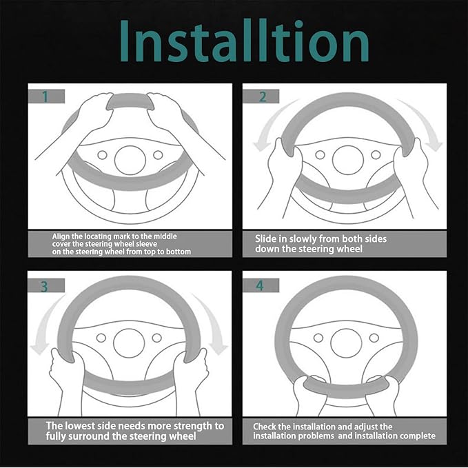 Suede D Shape Steering Wheel Cover,Compatible with Abarth 595 595C 695 695C Fiat 500 500C Suede Leather Sport Non-Slip Wheel Cover Car Interior Accessories 15 inch for Man and Women