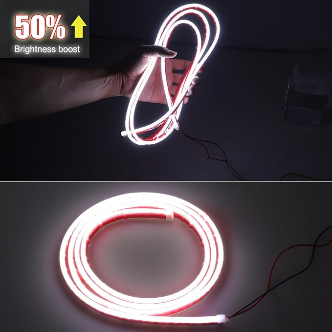 DIBMS 71" High Brightness Car Hood Gap LED Strip, LED Car Ambient Light, Dynamic Scan Activated Design, Daytime Driving Kits, Car Accessories Eclipse LED Lights (Green)