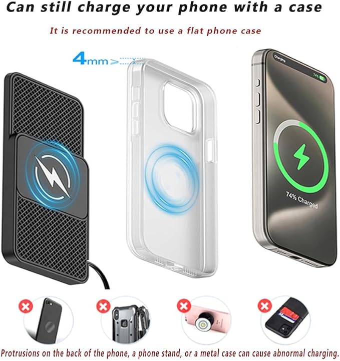 Car Wireless Charger Pad for Land Rover Range Rover Evoque 2012-2025,Fast Wireless Phone Charger Cell Phone Cordless Charging Mat Magnetic Charging Pad Interior Accessories,A USB Plug