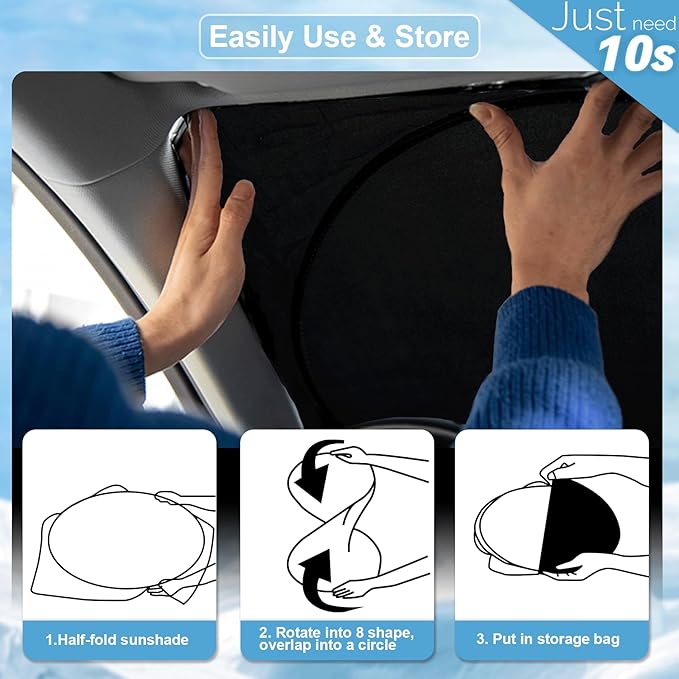 Custom Fit VW Taos Windshield Sunshade for VW Volkswagen Taos 2022 2023 2024 2025 2026 Accessories Front Window Shield 210T Silver Coating Cover for Volkswagen Windshield Sun Visor Protector Blocks UV