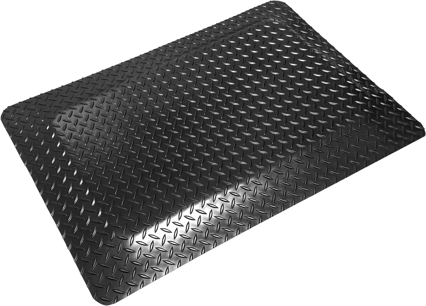 Rhino Mats, American Classic Diamond Anti-Fatigue Mats, Industrial Ergonomic Comfort Standing Mat for Work, Home, Garage, Office, Kitchen or Anywhere (Black 1" Thick, 4 FT. x 6 FT.)