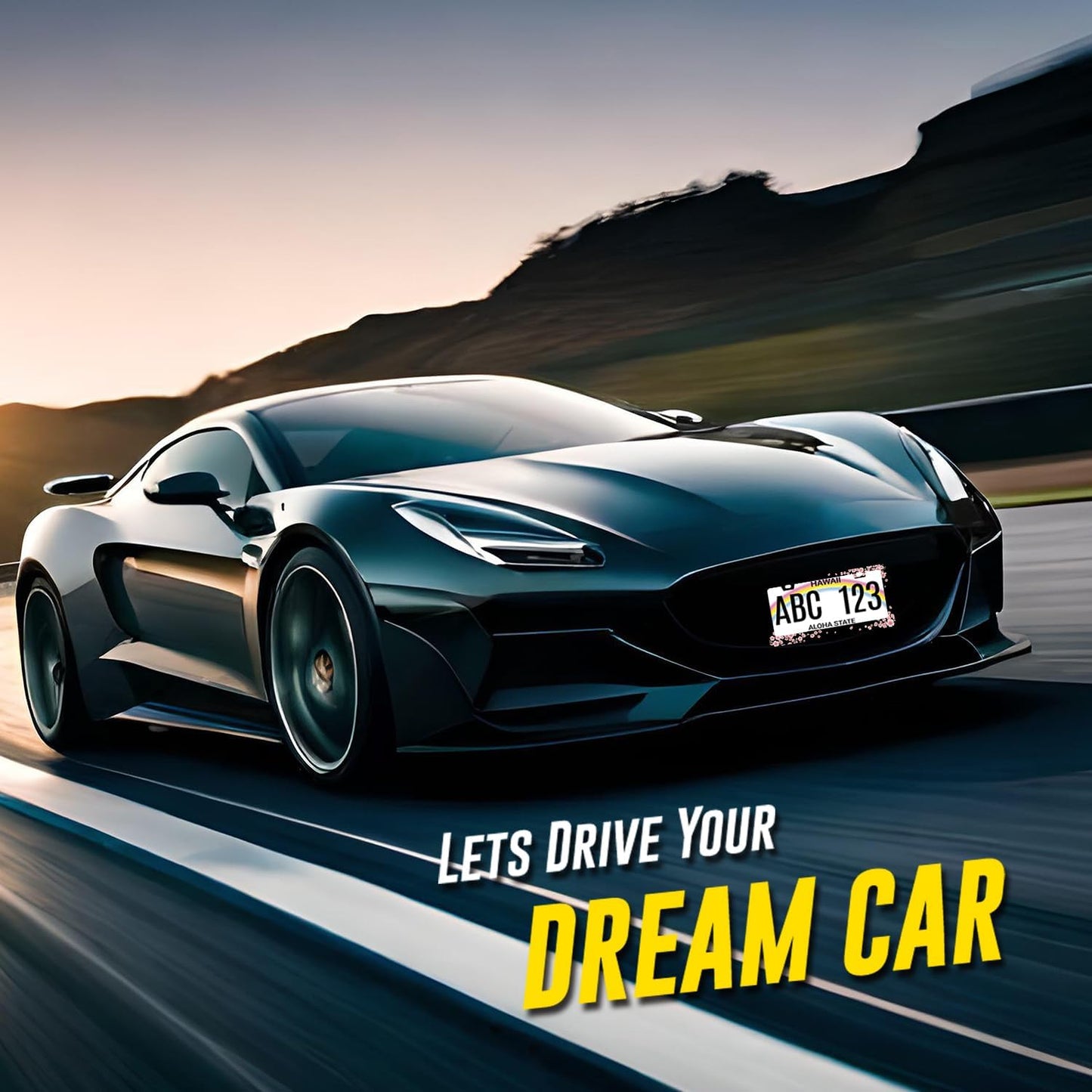 Beautiful Cherry Blossom License Plate Frame Pink Floral License Plate Holder Stainless Steel Colorful License Plate for USA Canada 6.3"X12.3" with 2 Holes and Screws