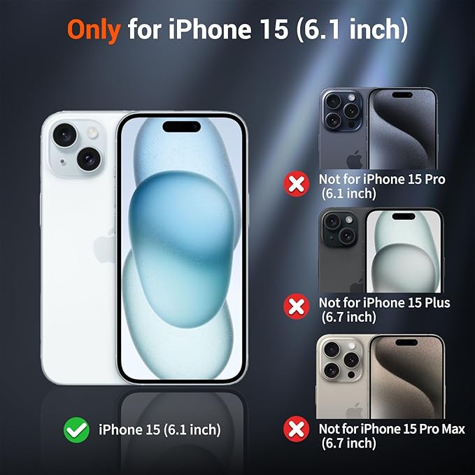 SUPFINE Magnetic for iPhone 15 Case (Compatible with MagSafe) (Military Grade Drop Protection) Slim Translucent Matte Shockproof with Anti-Fingerprint Phone Case, Blue Purple