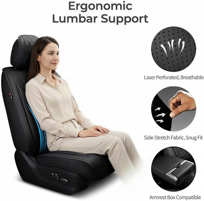 Fit for Accent Seat Covers Compatible with Hyundai Accent 2017-2026 - Waterproof Breathable Leather Automotive Seat Cushions Protector,Airbag Compatible,Full Set 5 Seats(Red)