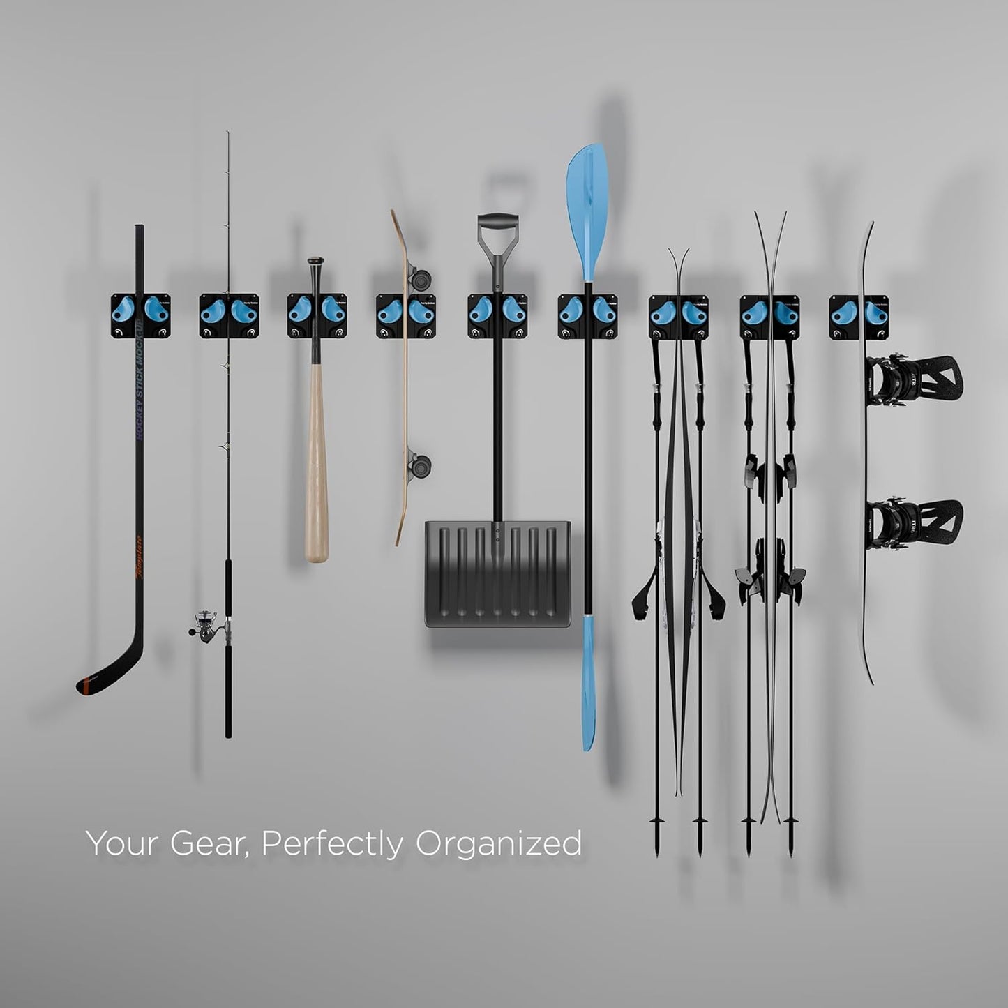 Ultimate Ski & Snowboard Wall Rack | Secure, Non-Slip Storage | Fits Any Ski/Board | Garage Organization | Ski Storage Rack | Snowboard Storage Rack | Winter Gear Organizer | 2 Pck